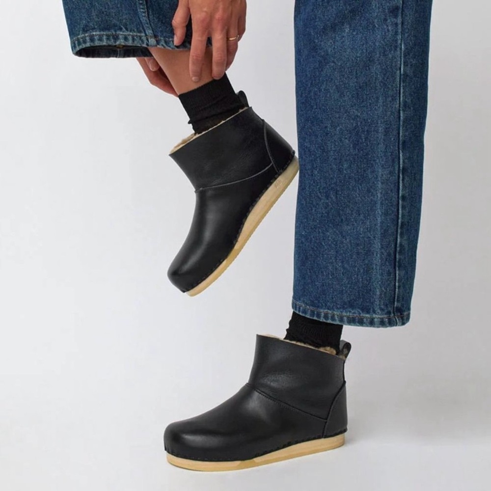 No. 6 Low Shearling Clog Boot Java Dark Brown - image 4